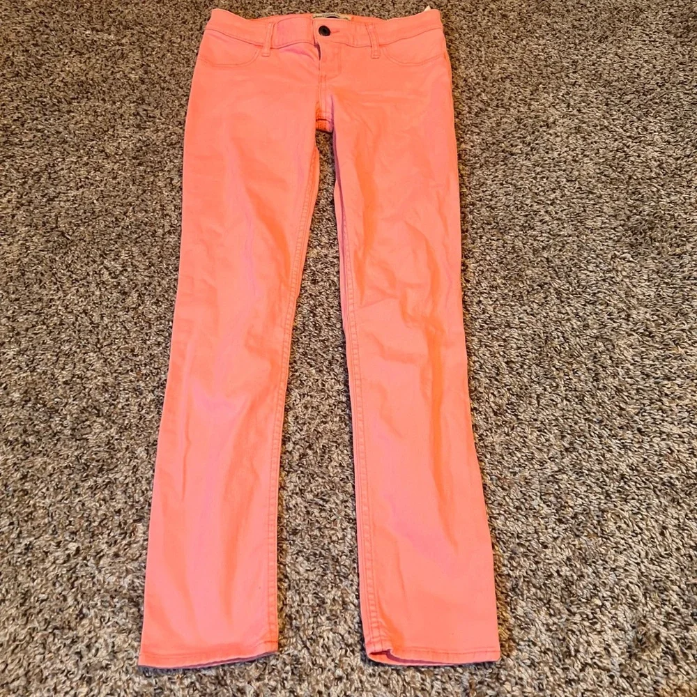 Abercrombie Kids Jeans Coral‎ Pink Straight Leg Size 16